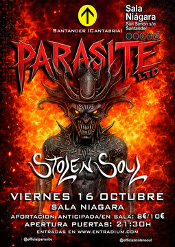 Concierto de Parasite LTD y Stolen Soul en Sala Niágara